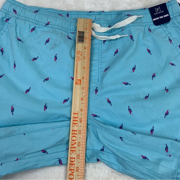 George Men’s Jogger Shorts Solid Light Blue with Birds Prints Size L (36-38) NWT - Picture 9 of 13